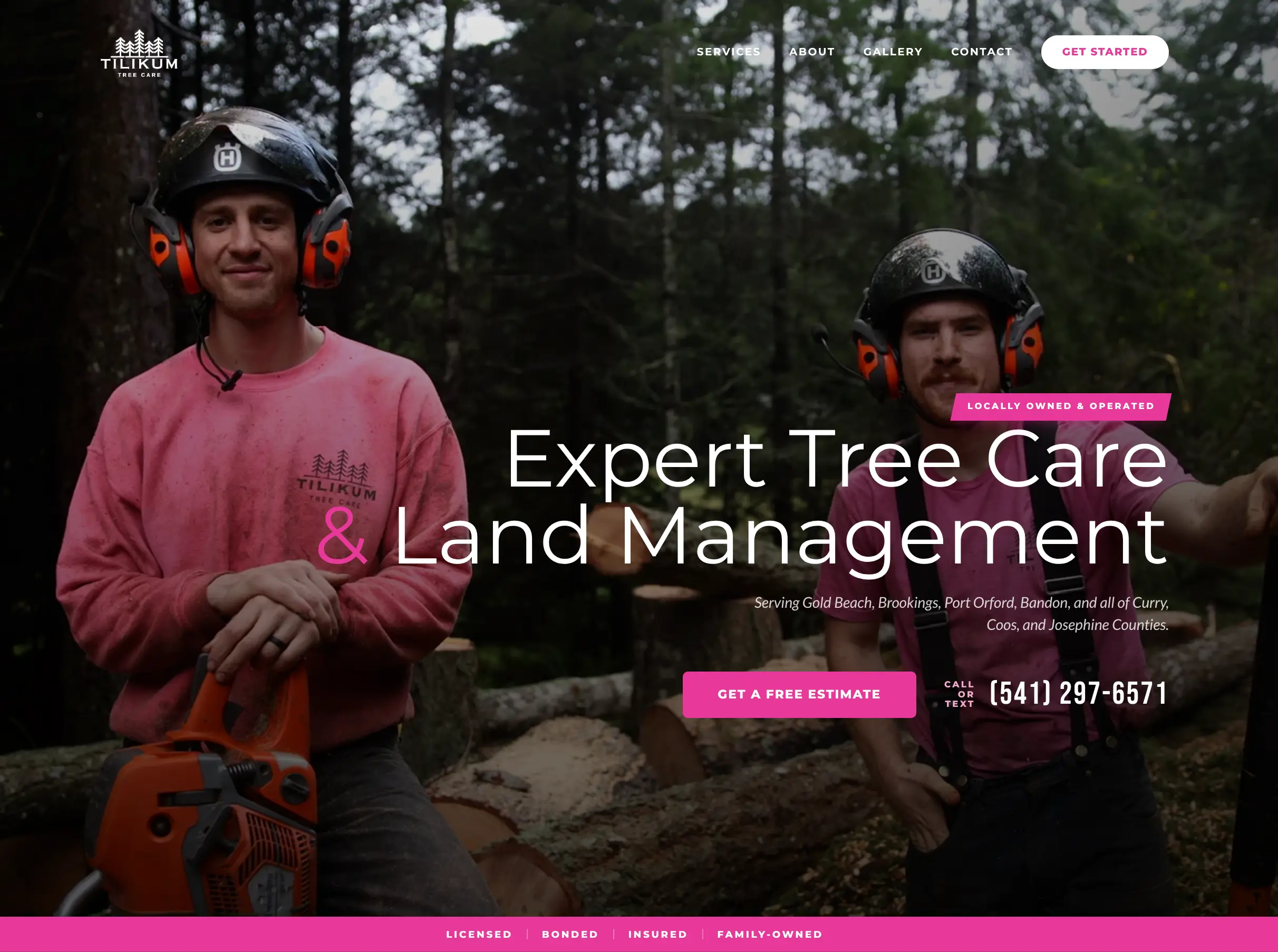 Tilikum Tree Care website designed by Nathan